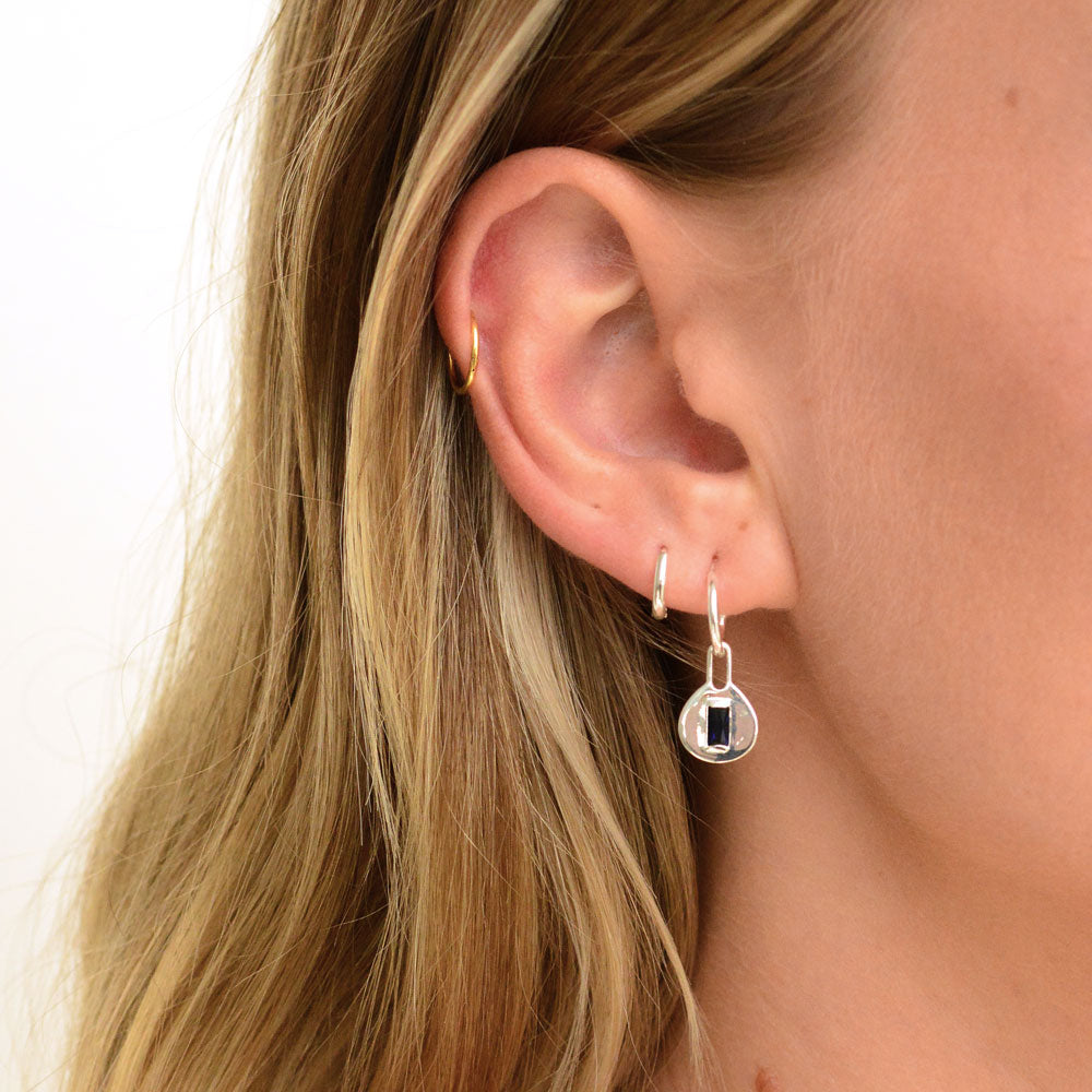 Muse Hoop Earrings - Created Sapphire