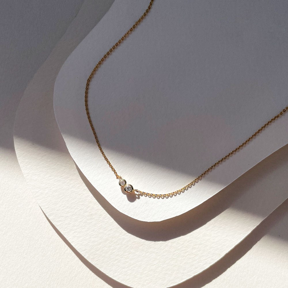 Duo Necklace - White Topaz