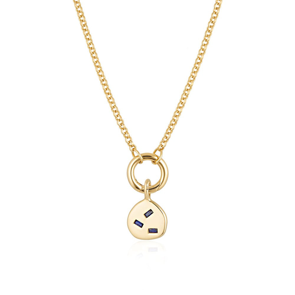 Cascade Belcher Chain Necklace - Created Sapphire