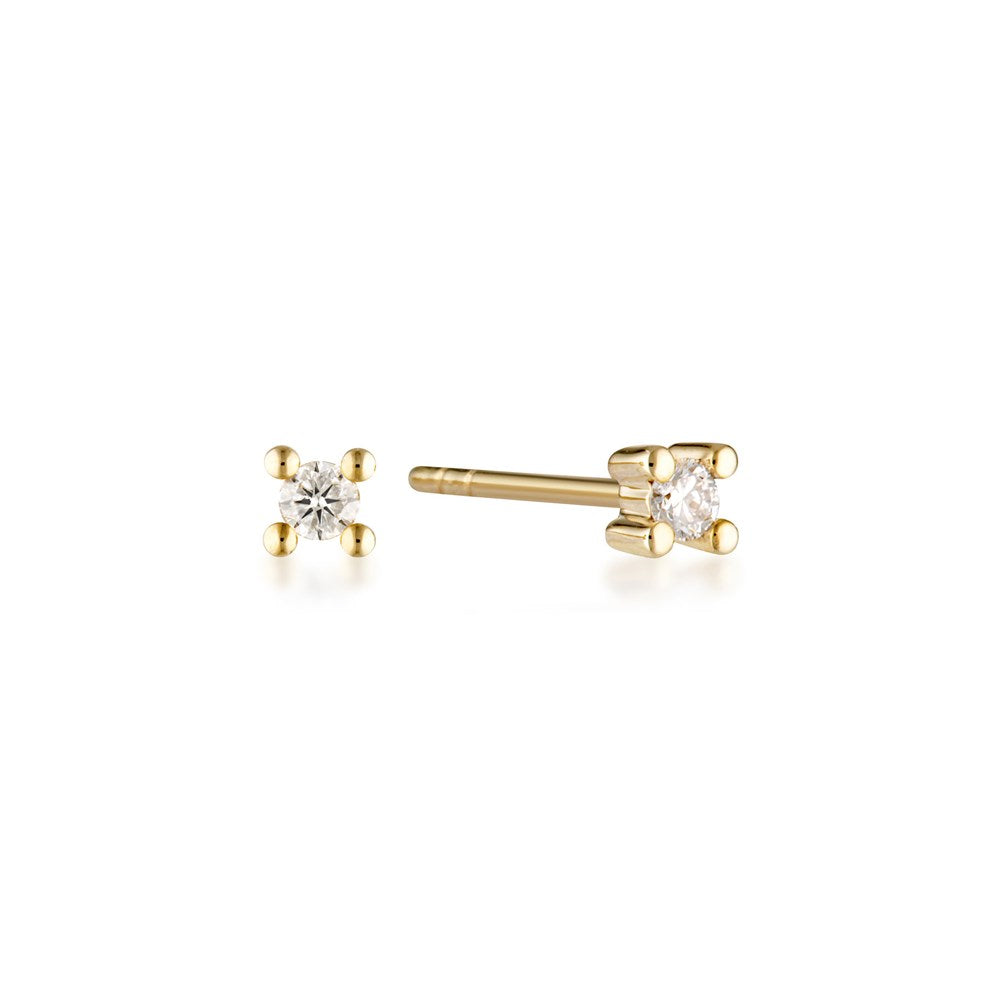 Cora Diamond Stud Earrings - 9k Solid Gold