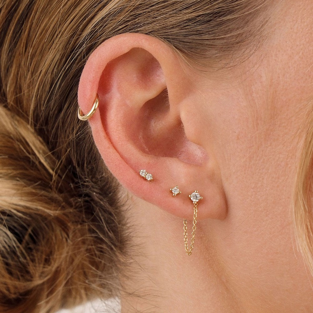 Cora Diamond Stud Earrings - 9k Solid Gold