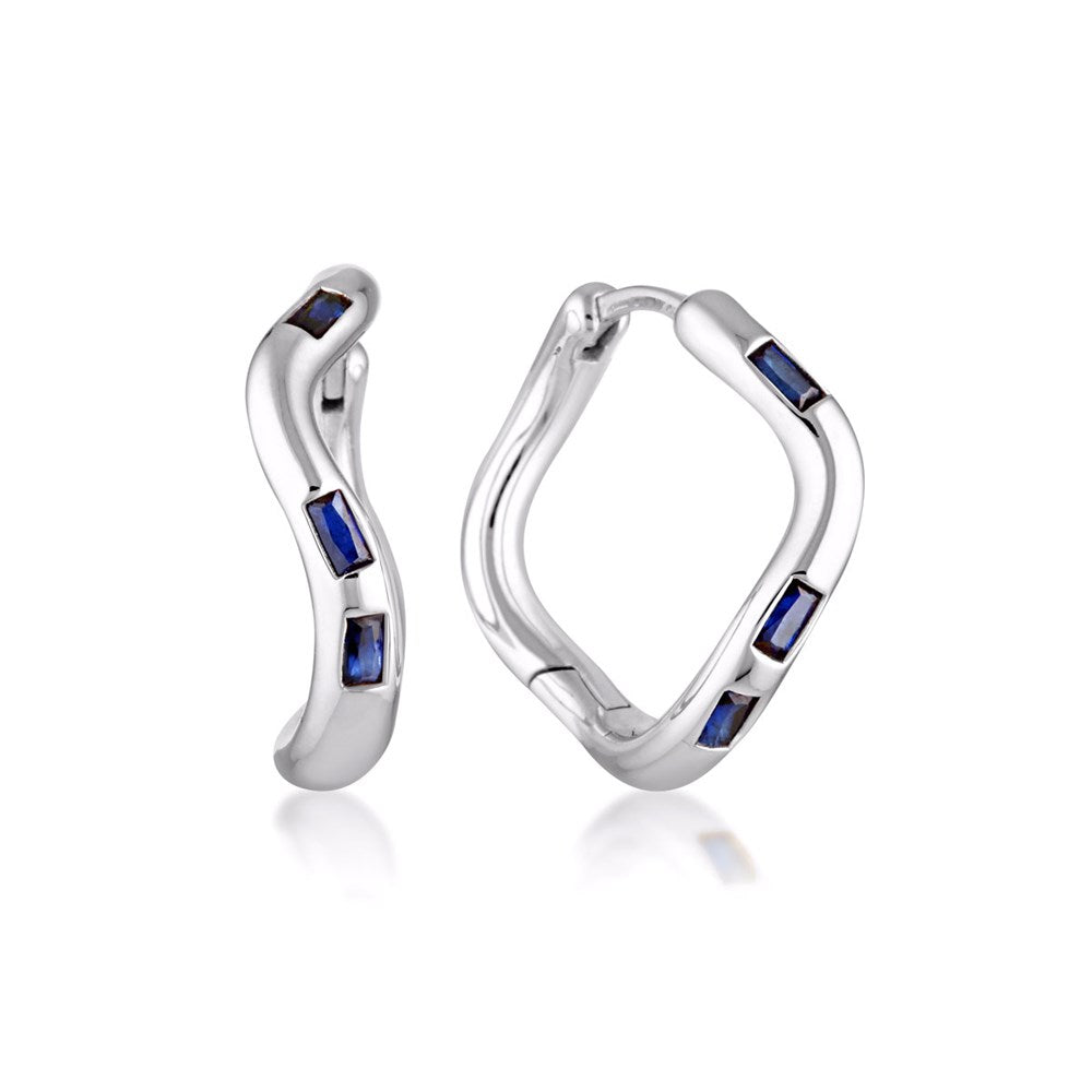 Cascade Hoop Earrings - Created Sapphire