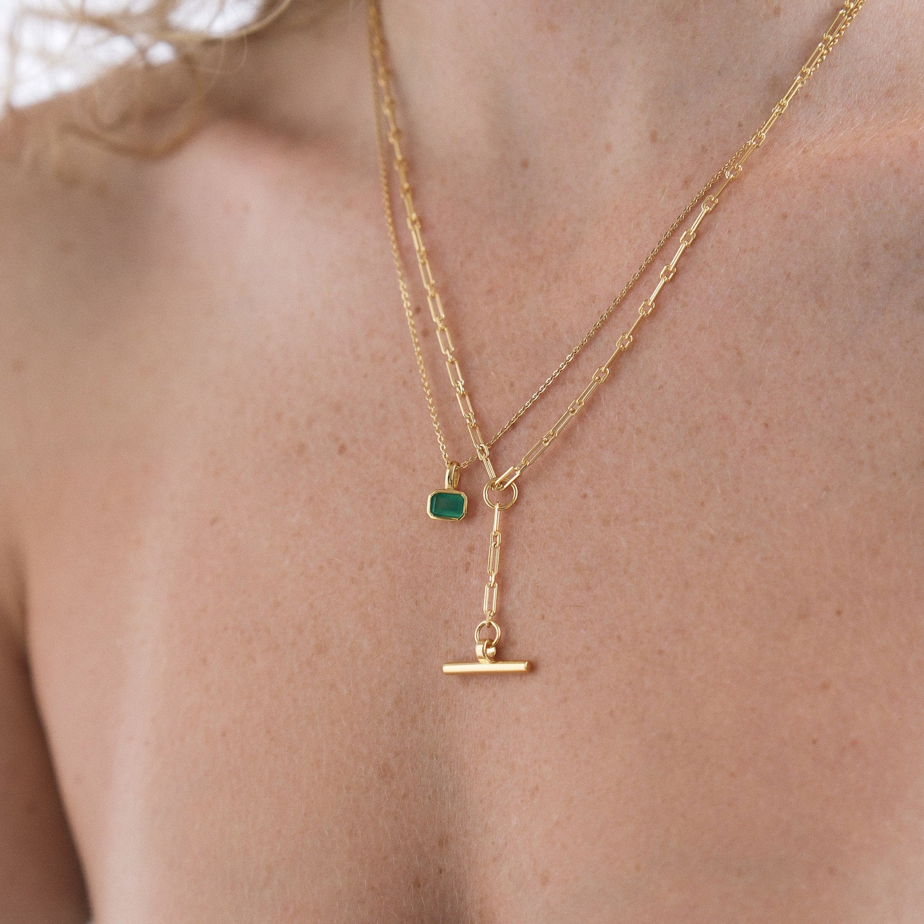 Gemme Necklace - Green Onyx