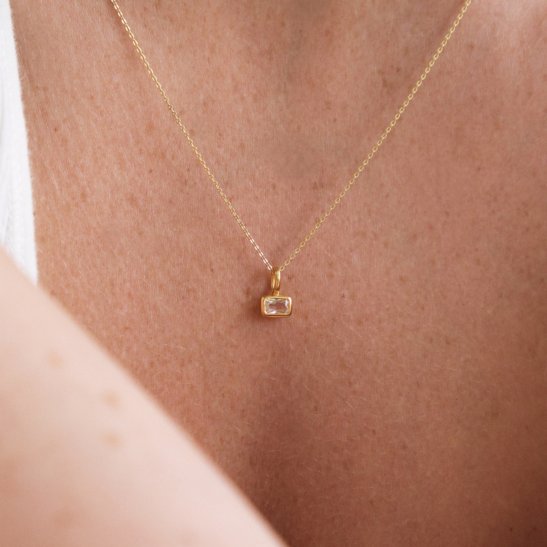 Calibri Necklace - Lab Grown White Sapphire