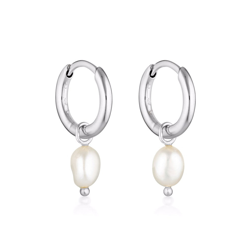 Baroque Pearl Classic Huggie Earrings
