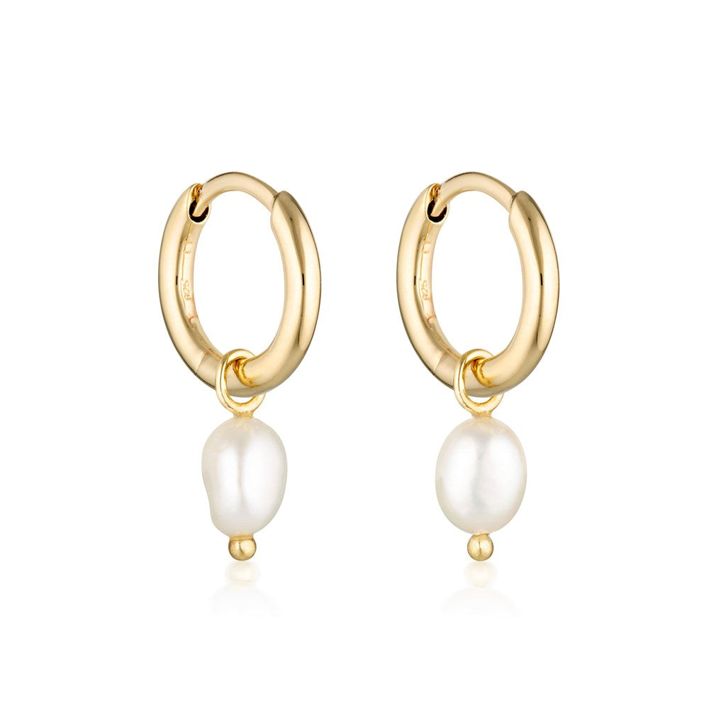 Baroque Pearl Classic Huggie Earrings