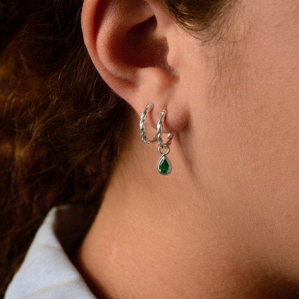 Reverie Roma Hoop Earrings - Green Onyx