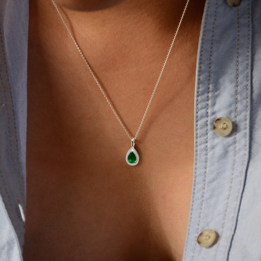 Reverie Cable Necklace - Green Onyx