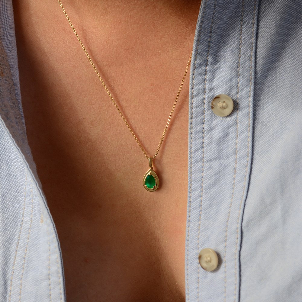 Reverie Cable Necklace - Green Onyx
