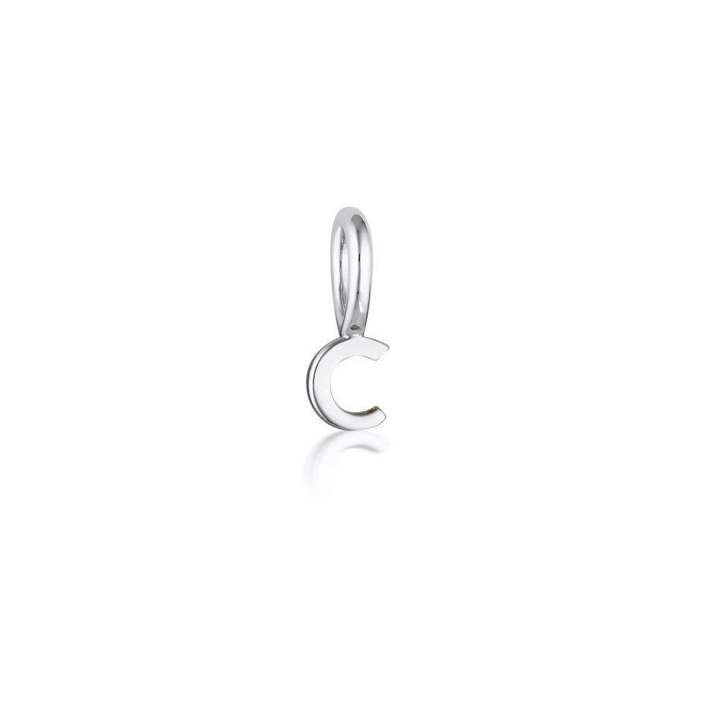 Tiny Letter Charm - Sterling Silver