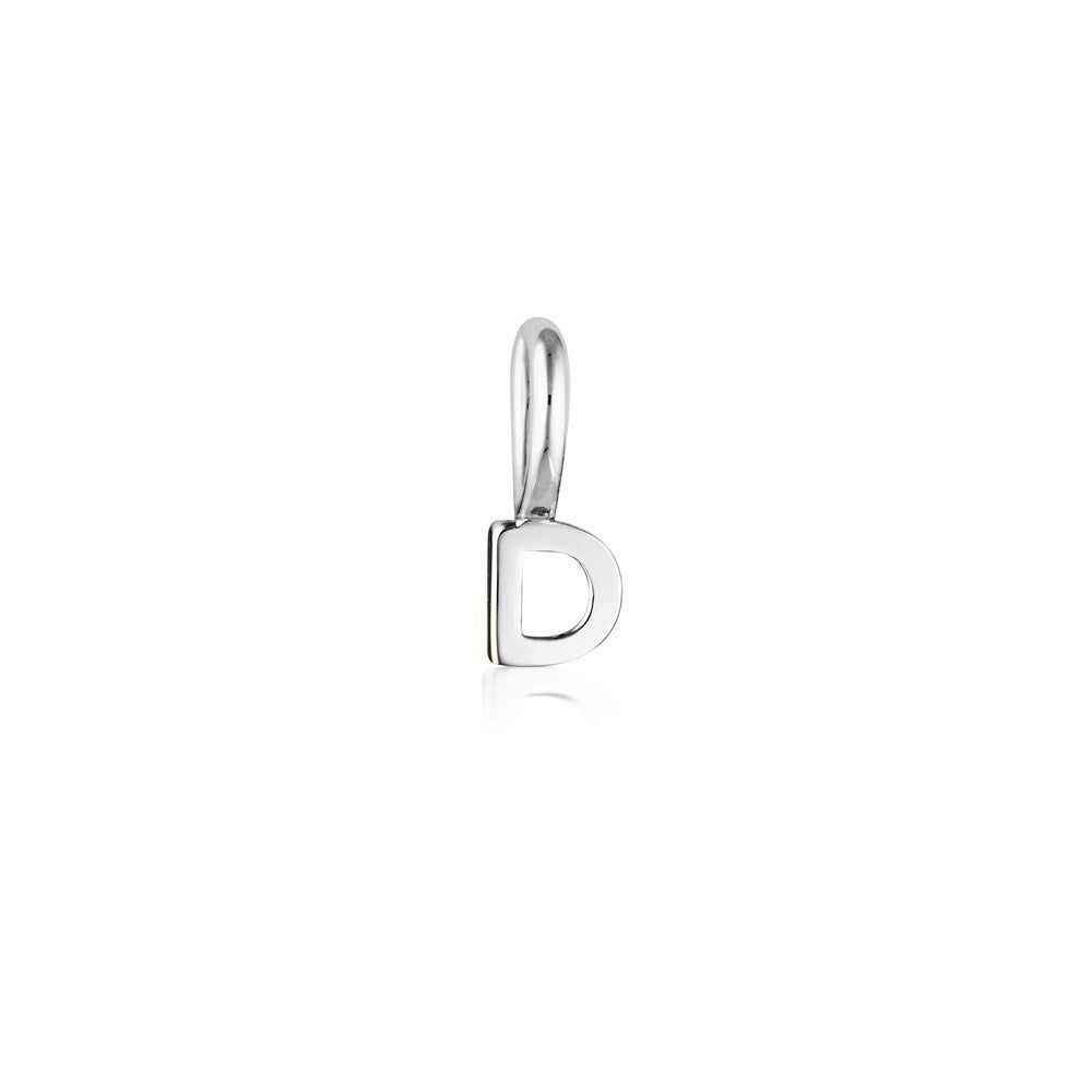 Tiny Letter Charm - Sterling Silver