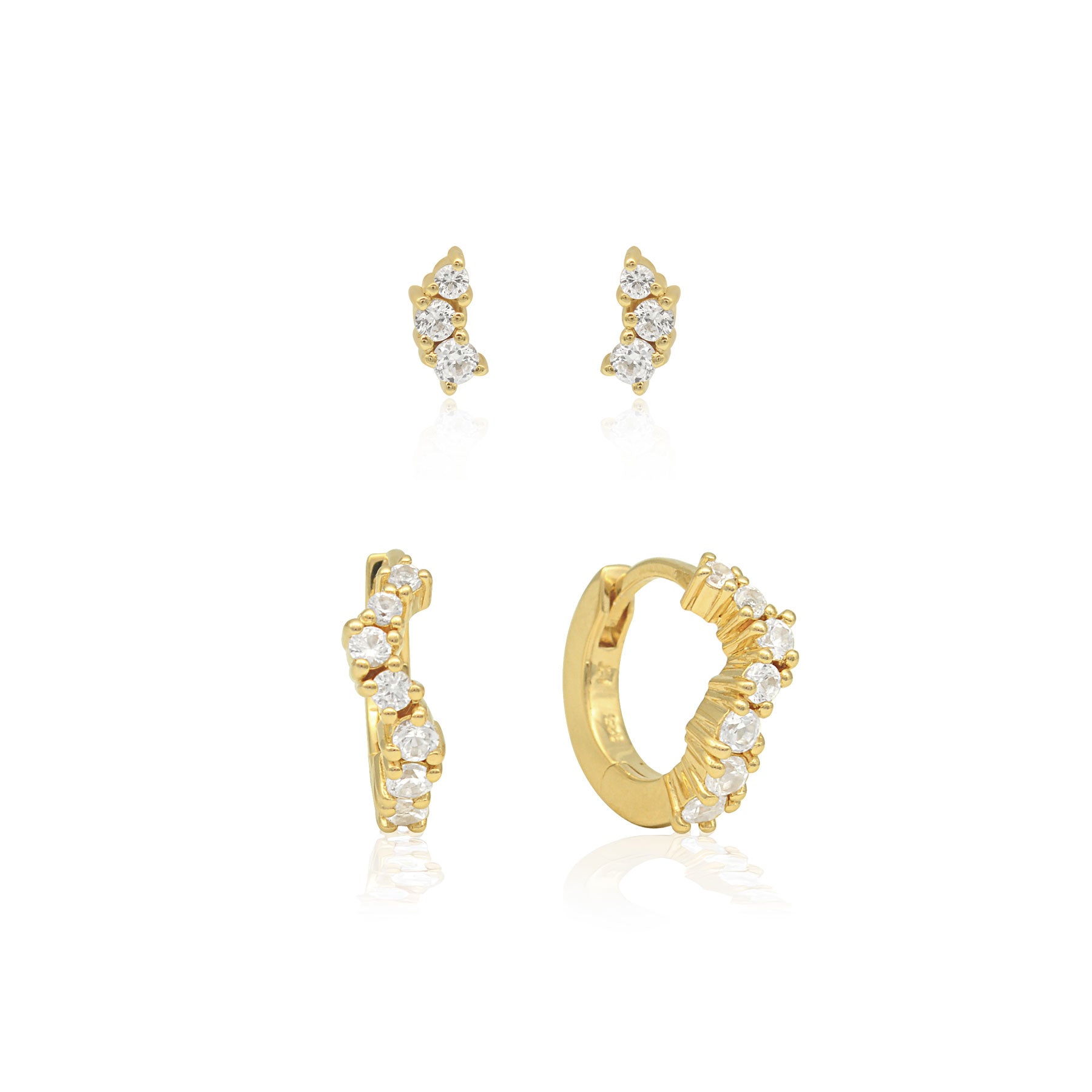 Ebb Stud & Huggie Earrings Bundle
