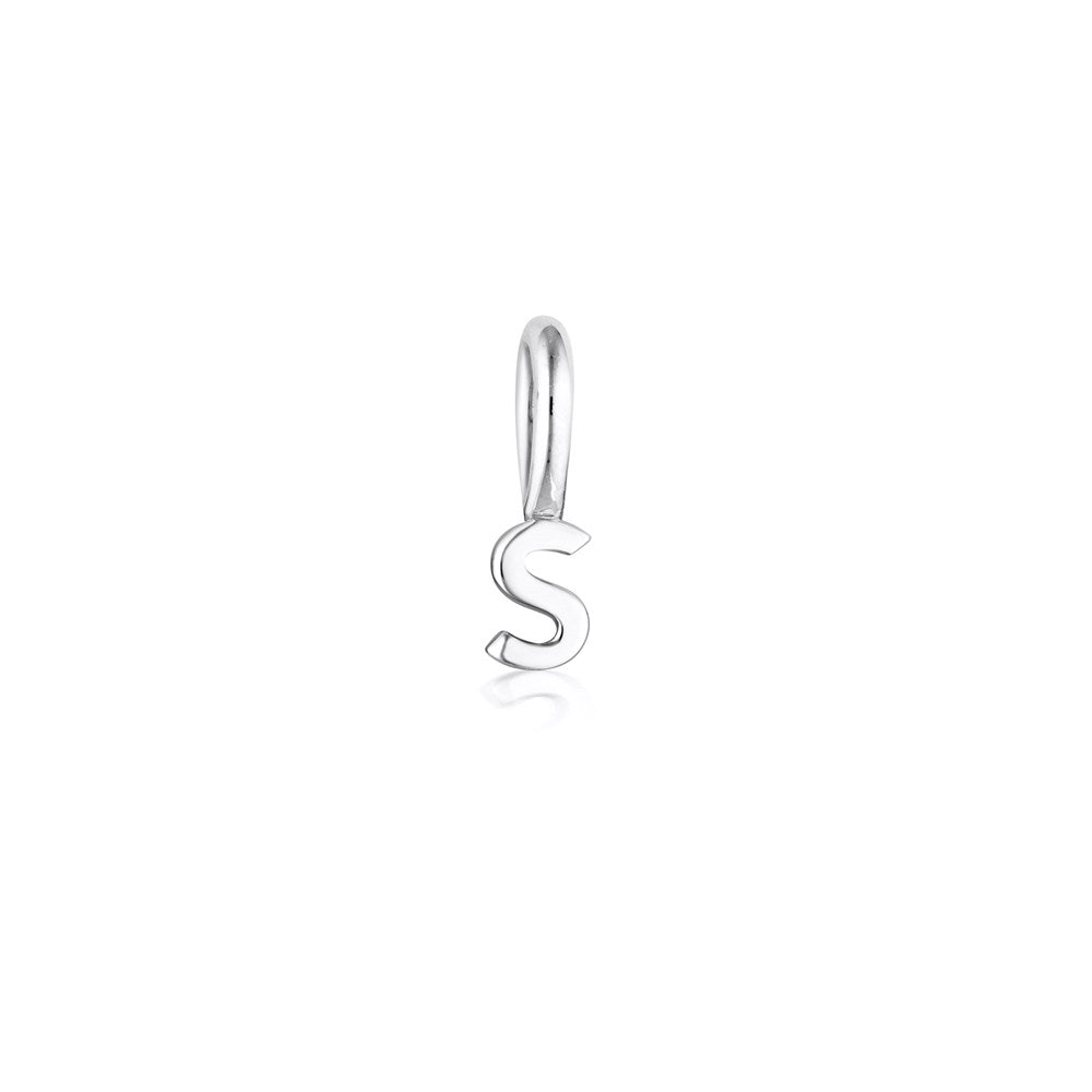 Tiny Letter Charm - Sterling Silver