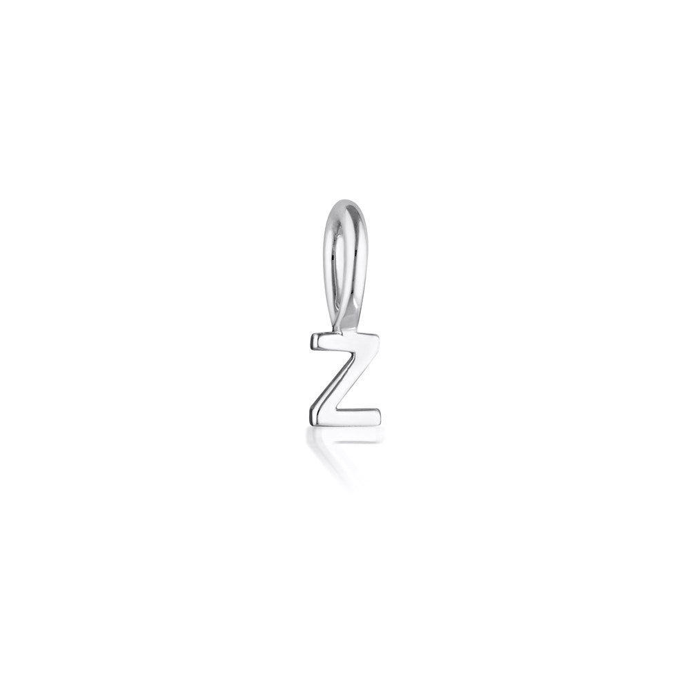Tiny Letter Charm - Sterling Silver
