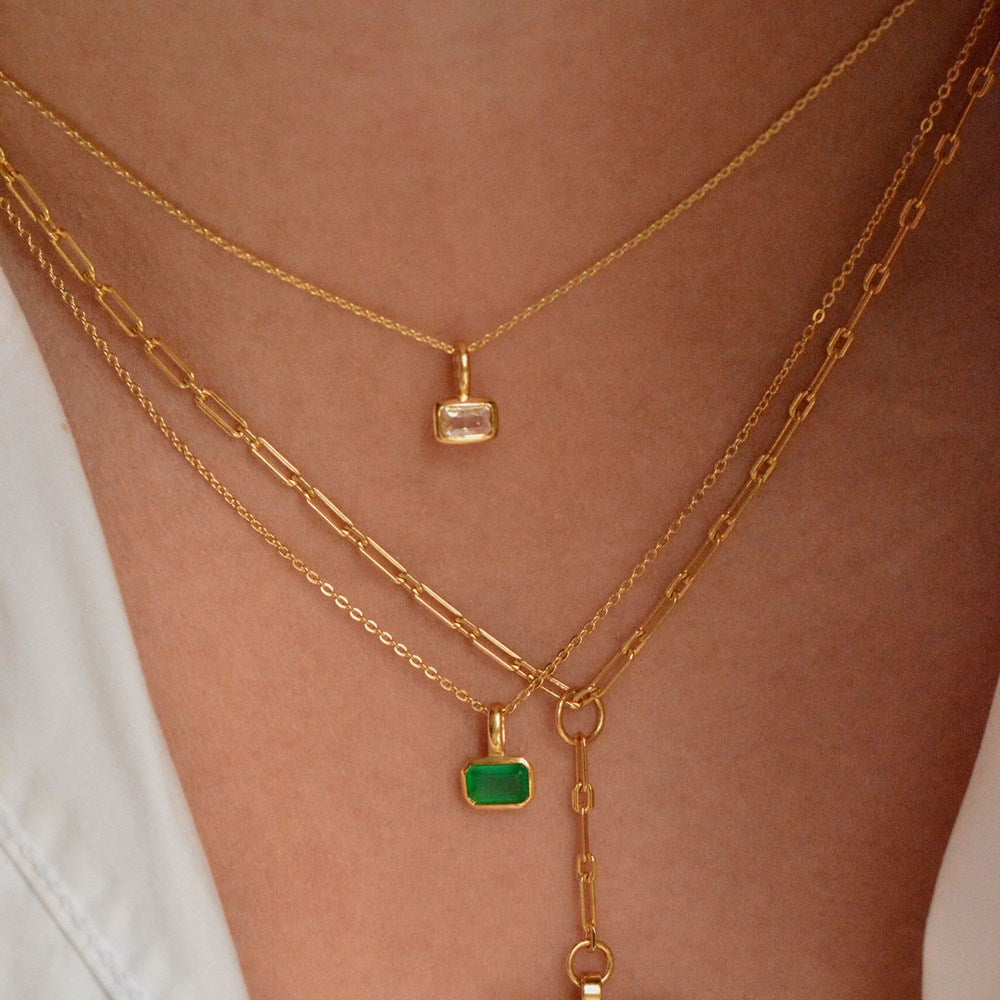 Calibri Necklace - Lab Grown White Sapphire