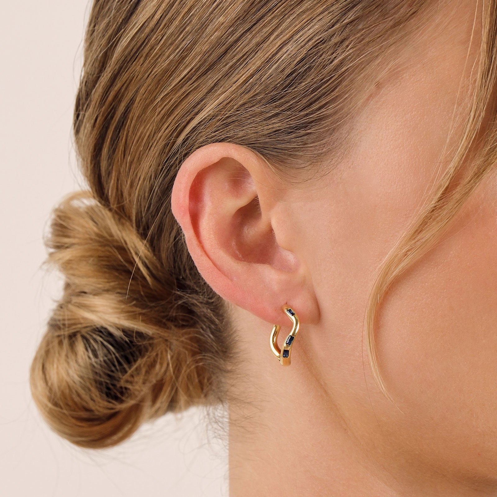 Cascade Hoop Earrings - Created Sapphire