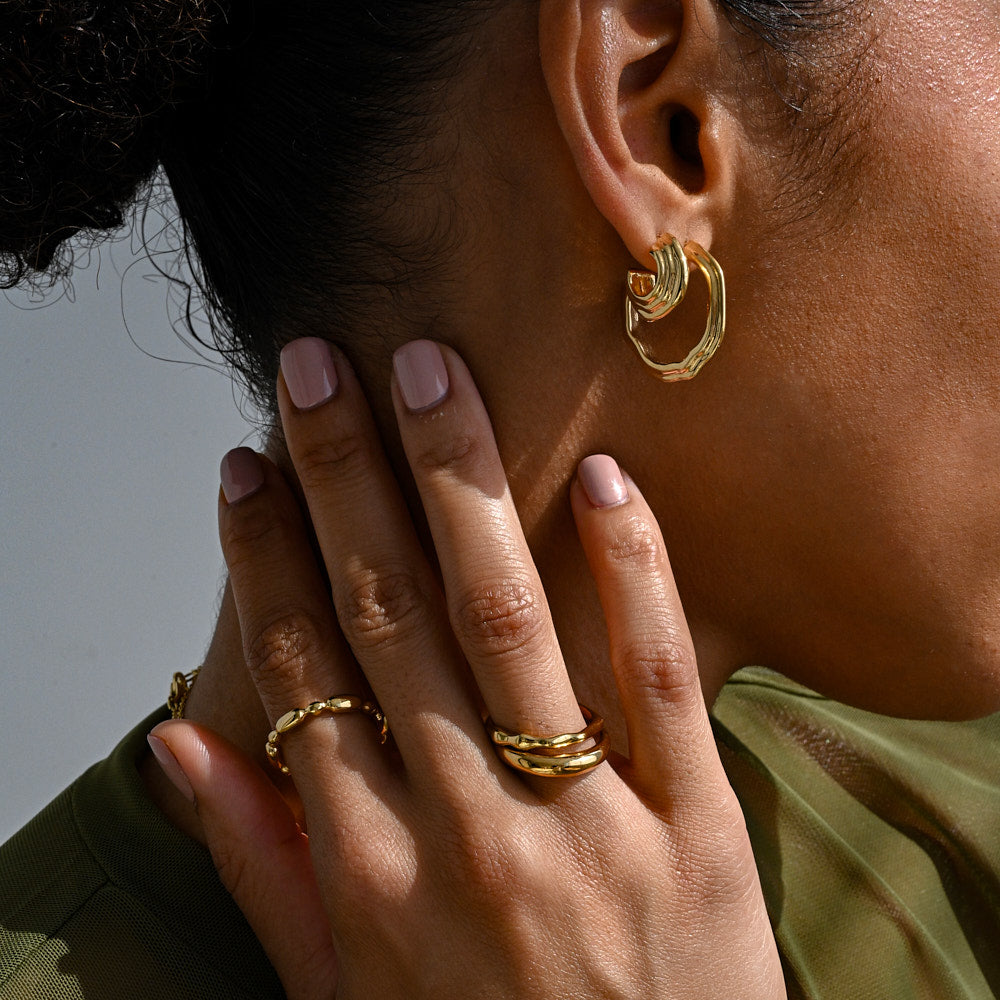 Contour Hoop Earrings