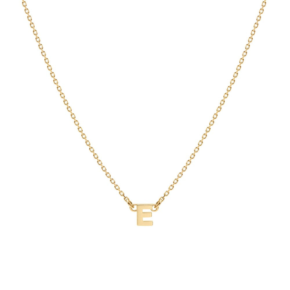 Tiny Letter Necklace - 9k Gold