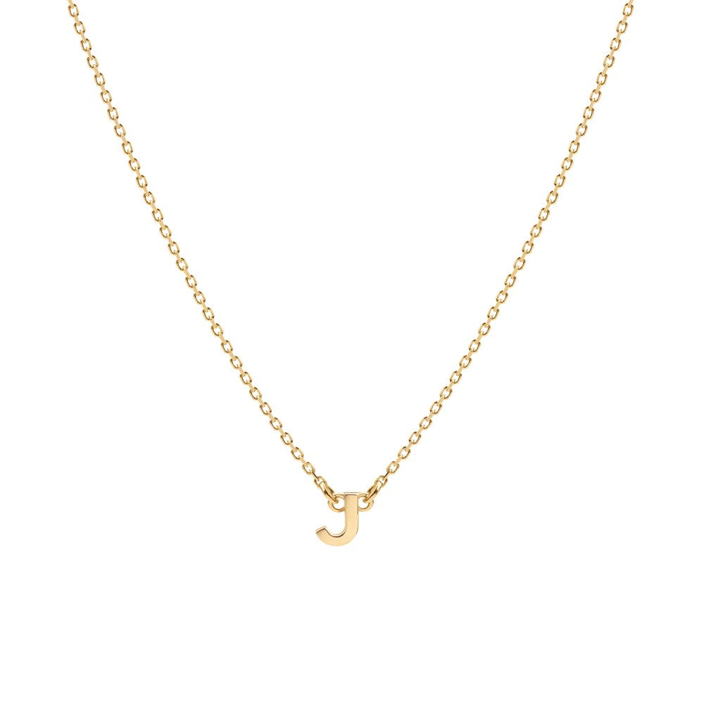 Tiny Letter Necklace - 9k Gold
