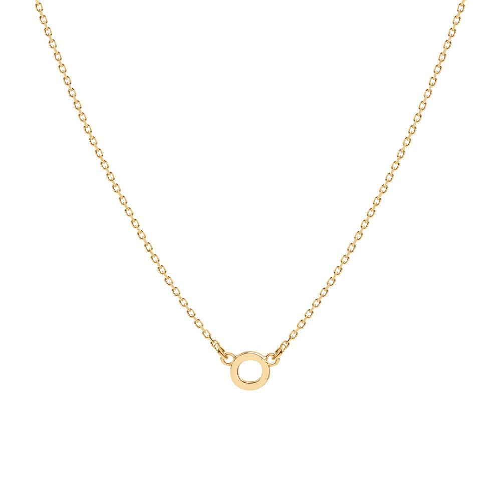 Tiny Letter Necklace - 9k Gold