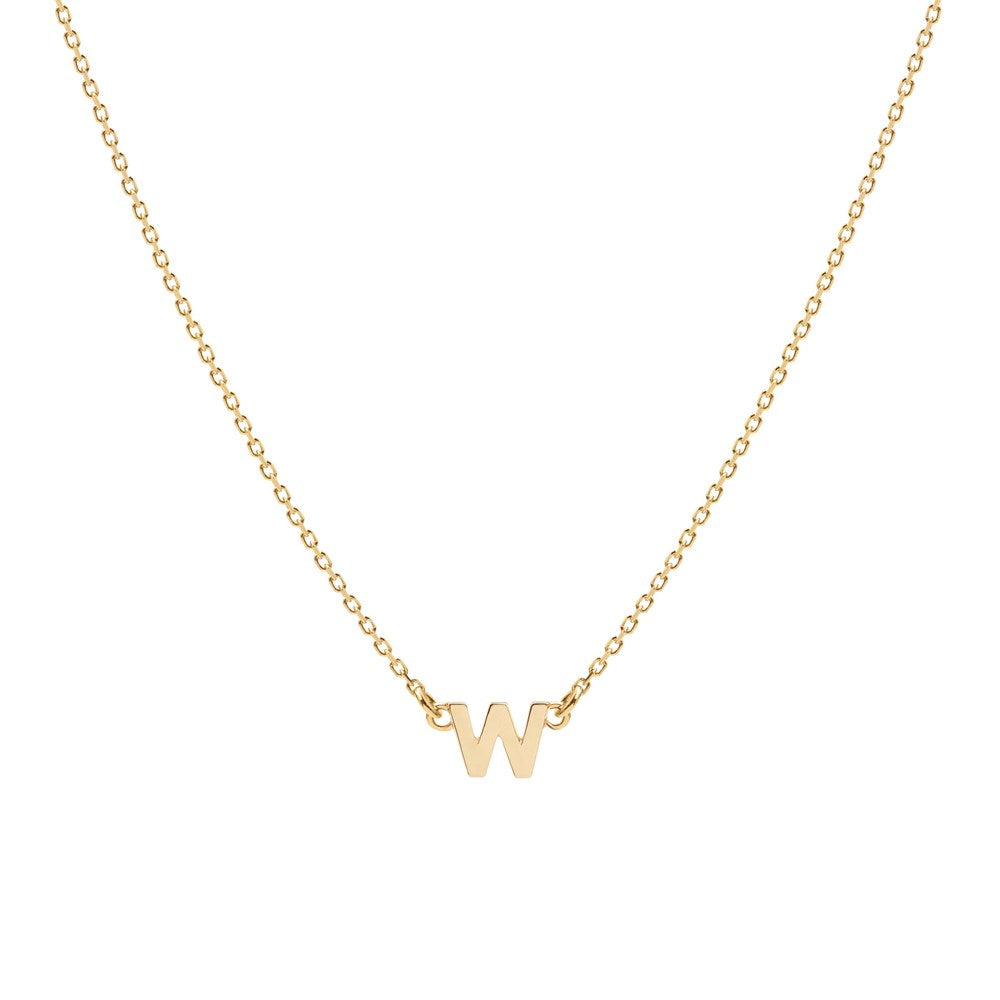 Tiny Letter Necklace - 9k Gold