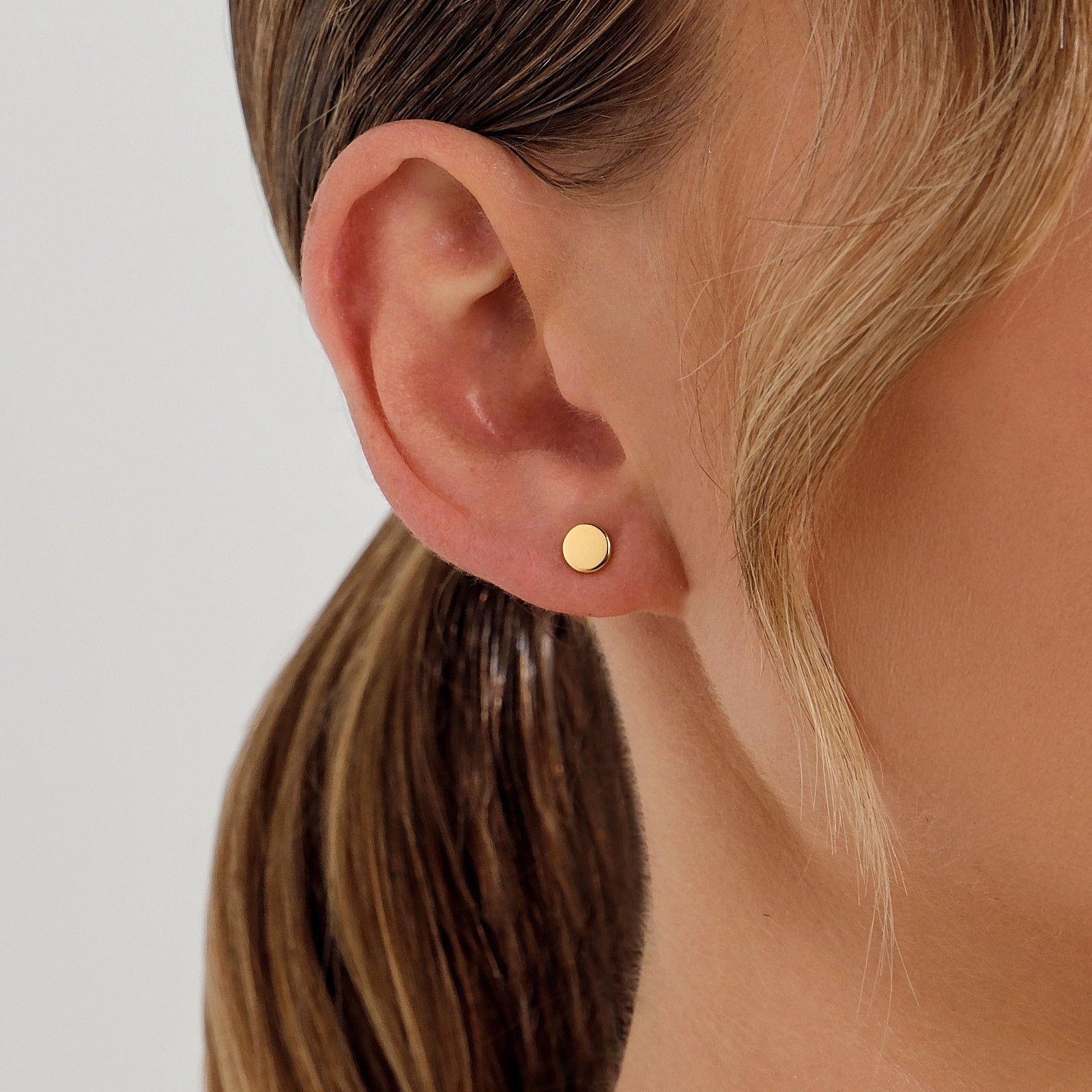 Disc Stud Earrings