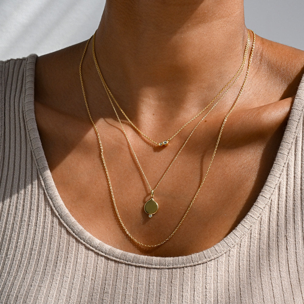 Duo Necklace - White Topaz
