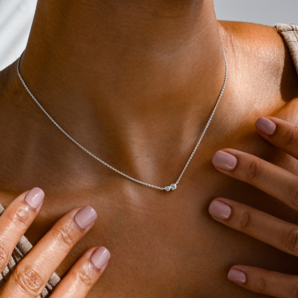 Duo Necklace - White Topaz