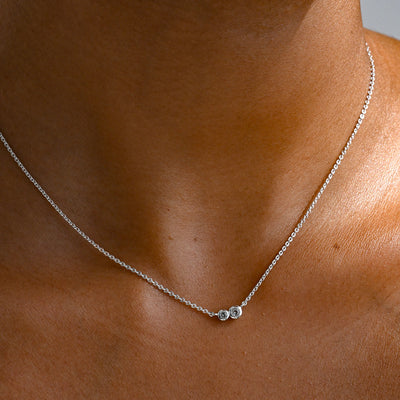 Duo Necklace - White Topaz