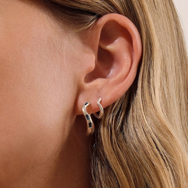 Mini Cascade Huggie Earrings