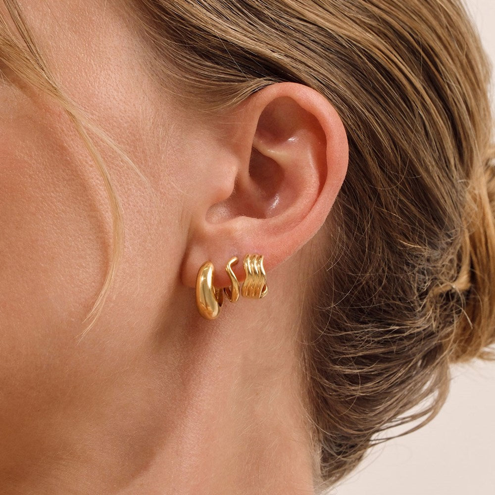 Mini Cascade Huggie Earrings