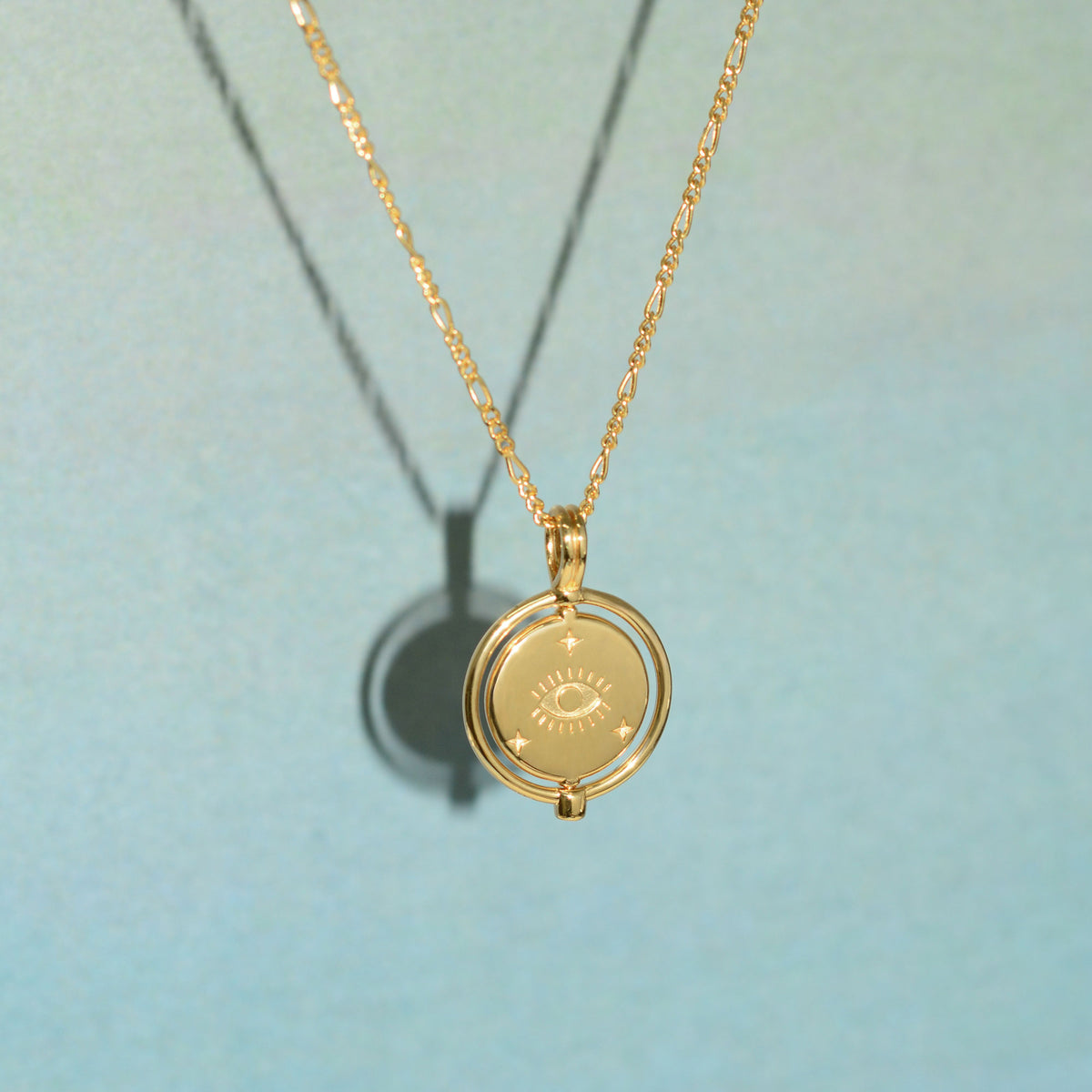 Protection Amulet Necklace - Figaro Chain