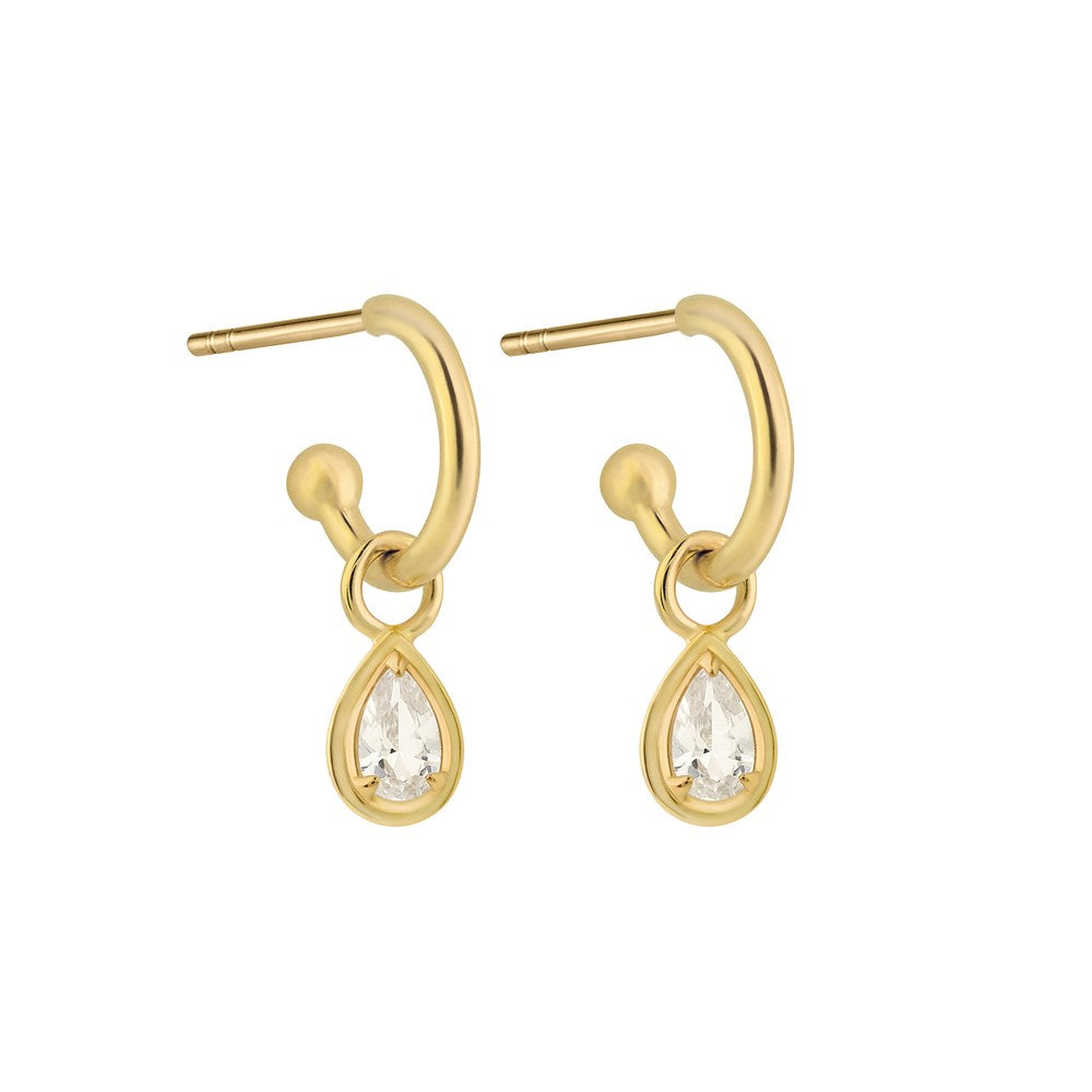 Reverie Charm Hoop Earrings - Lab-Grown White Sapphire