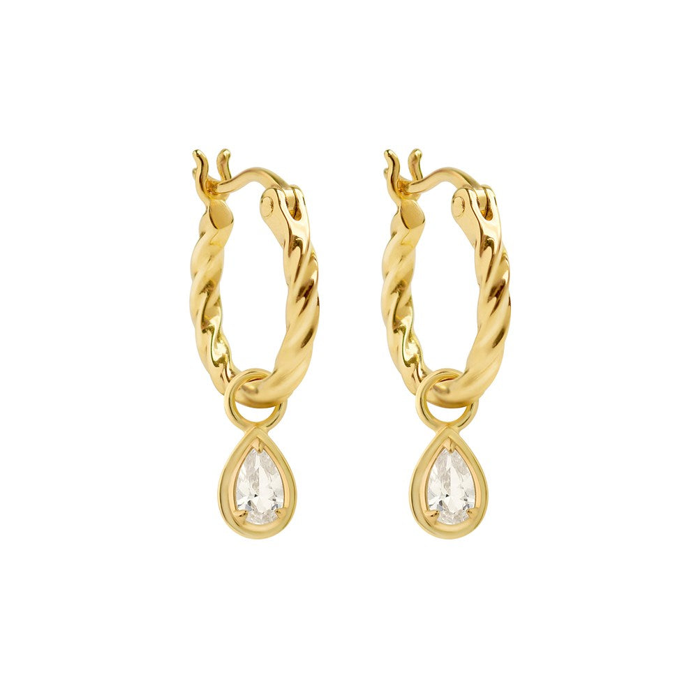 Reverie Roma Hoop Earrings - Lab-Grown White Sapphire