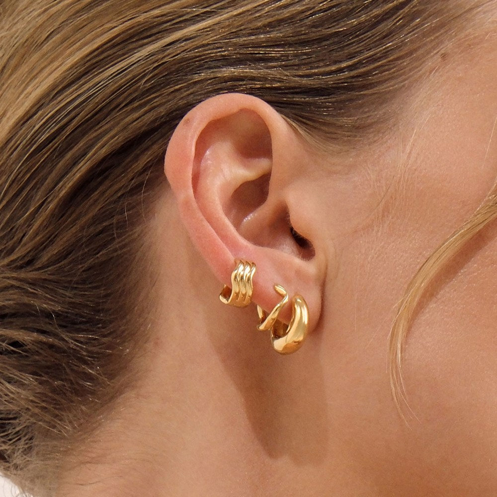 Ripple Huggie Earrings
