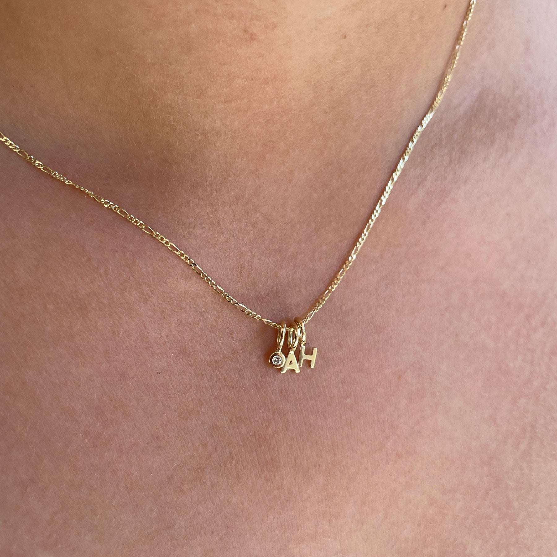 Tiny Letter Charm - 9k Gold