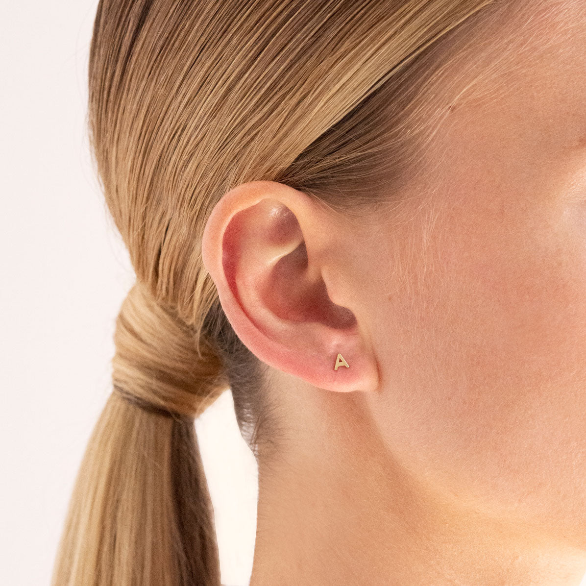 Micro Letter Stud Earring (Single)