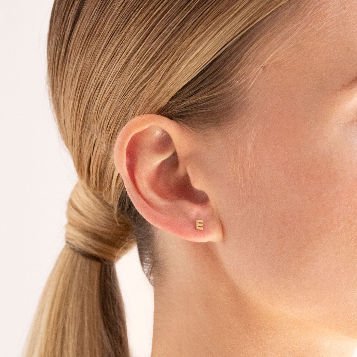 Micro Letter Stud Earring (Single)