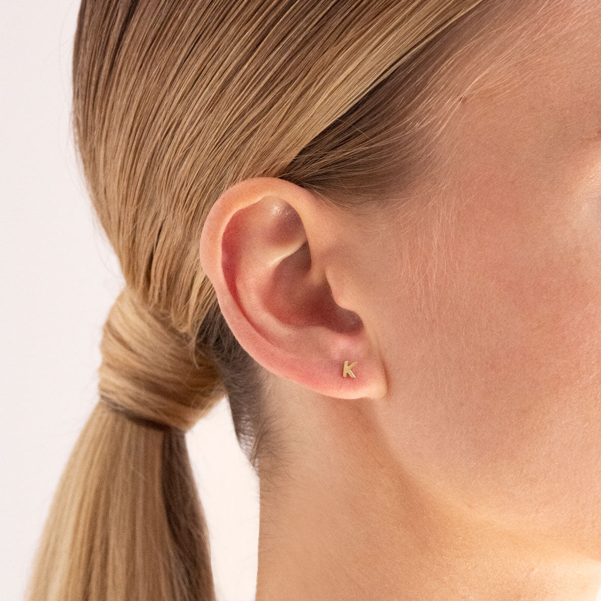 Micro Letter Stud Earring (Single)