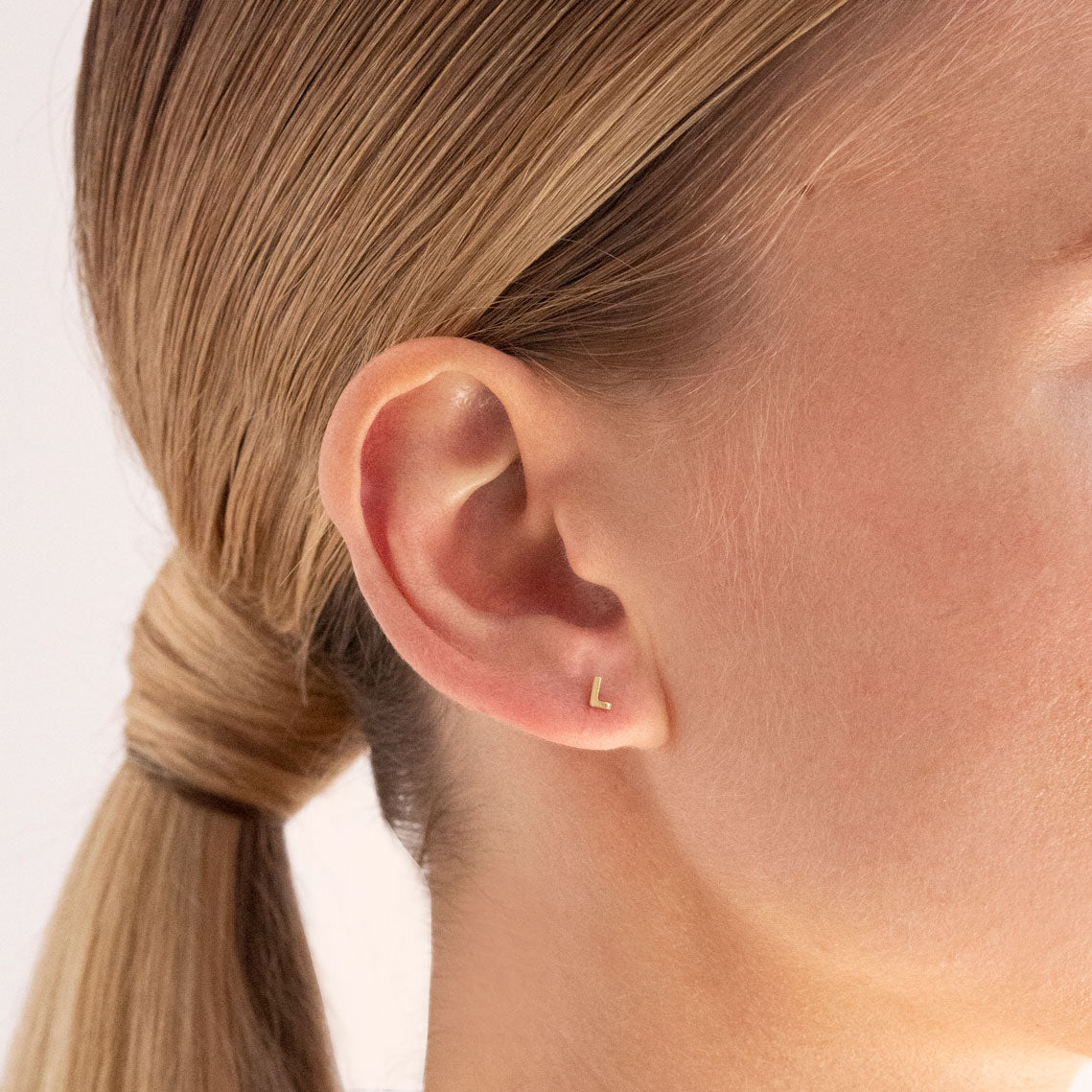 Micro Letter Stud Earring (Single)