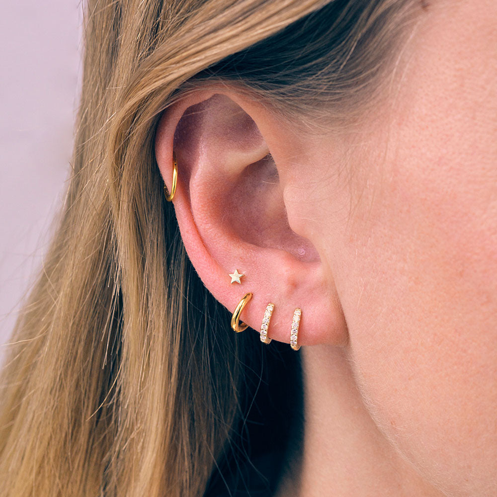 Micro Star Stud Earrings - 9k