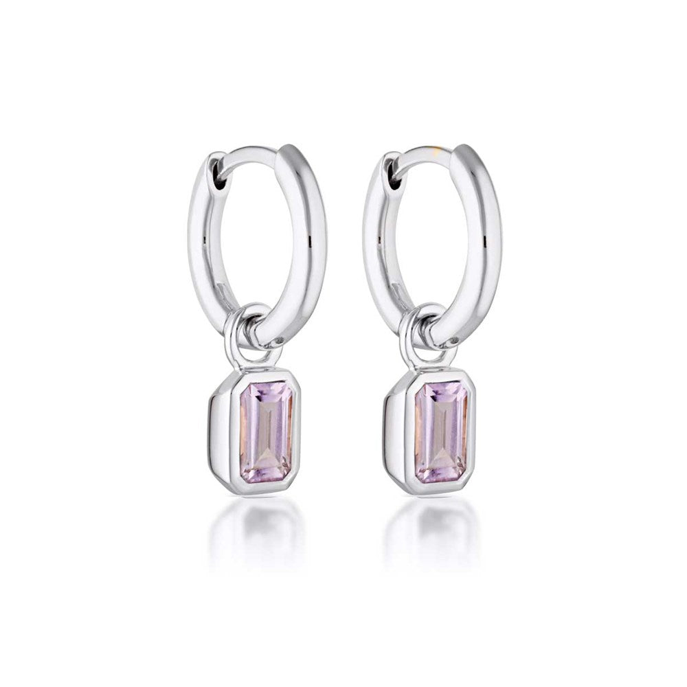 Gemme Huggie Earrings - Amethyst