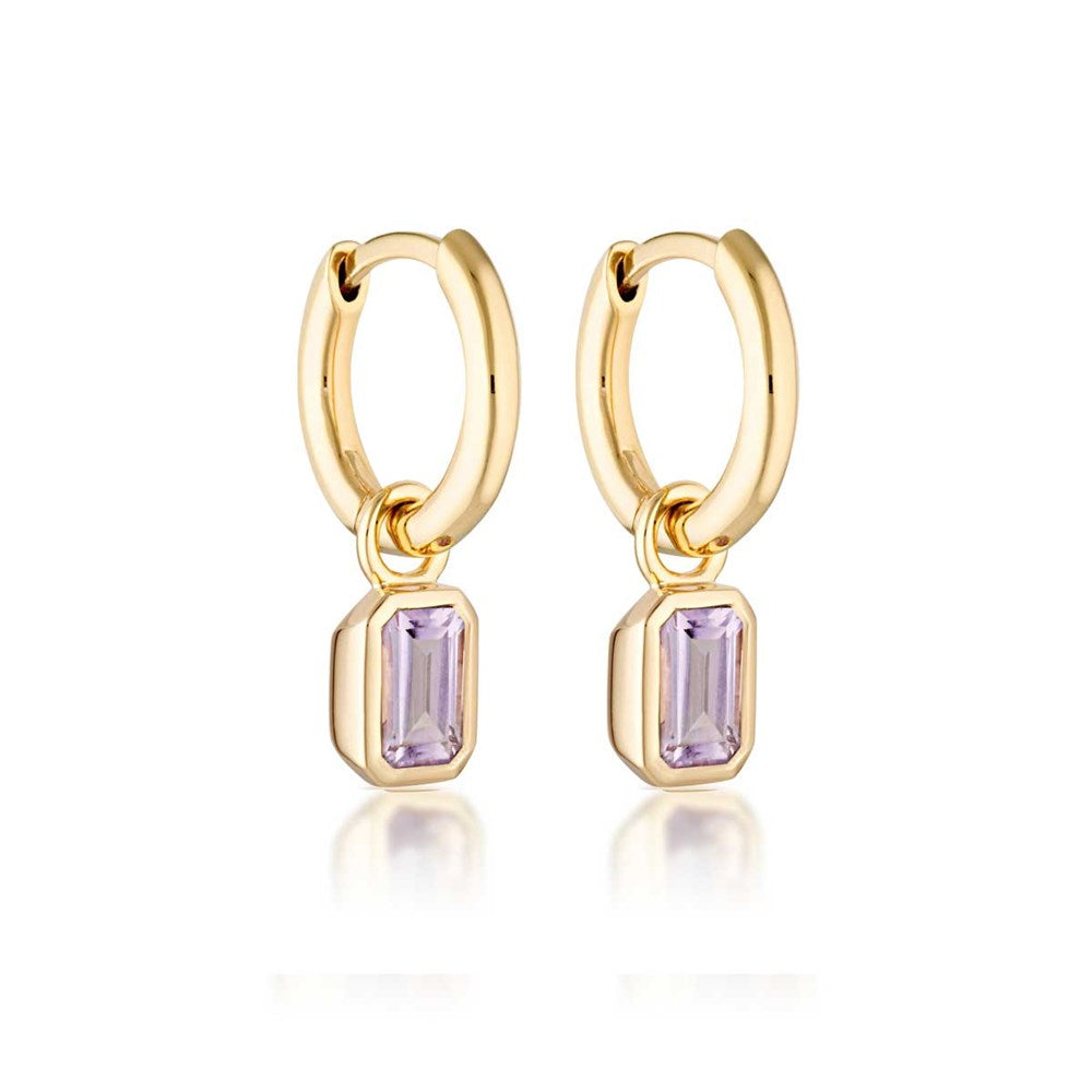Gemme Huggie Earrings - Amethyst