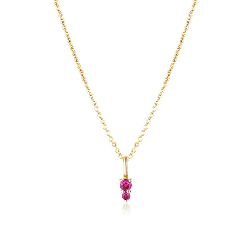 Birthstone Binary Gemstone Necklace