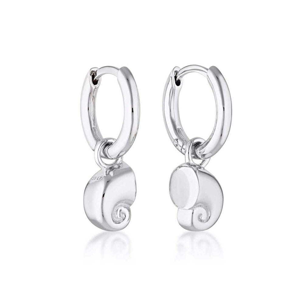 Nautilus Charm Huggie Earrings