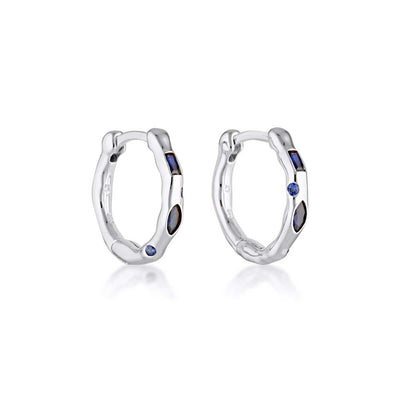 Relic Gem Hoop Earrings - Created Sapphire