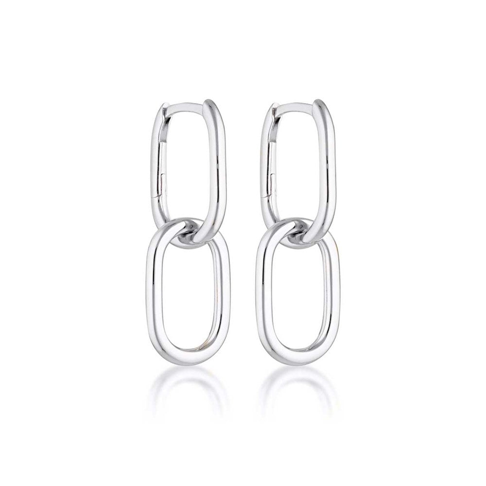 Oval Linked Hoop Earrings