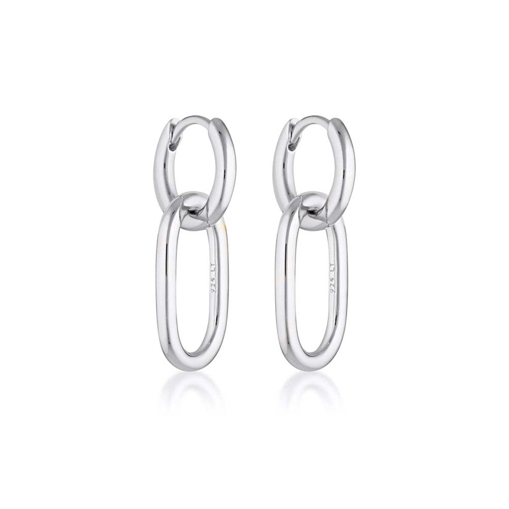 Huggie Linked Hoop Earrings