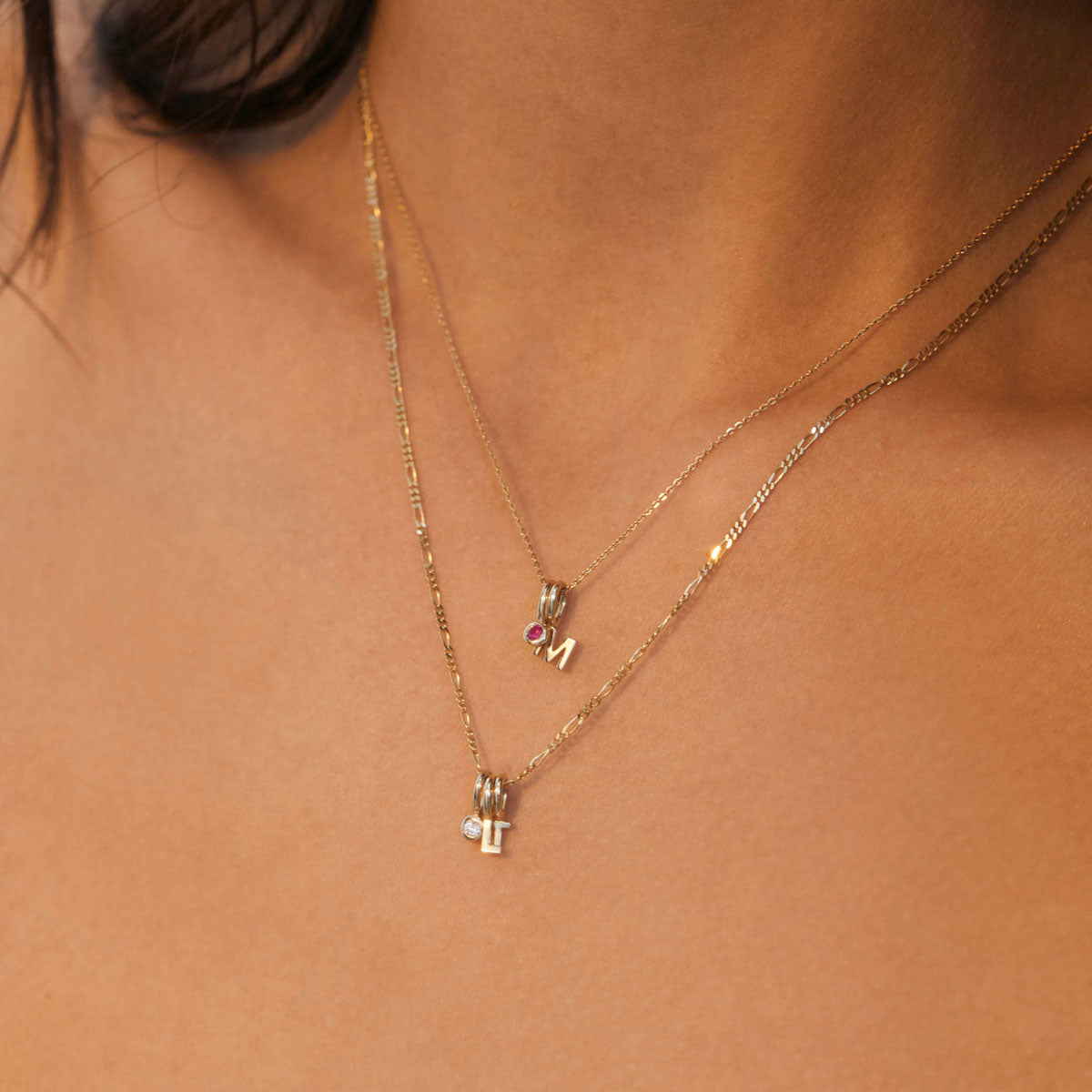 Tiny Letter Charm - 9k Gold