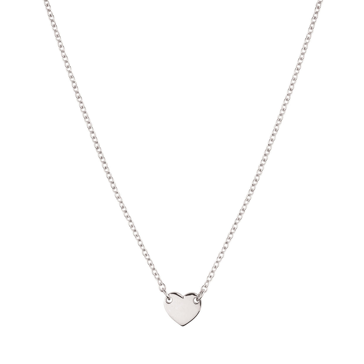 9k white gold heart necklace